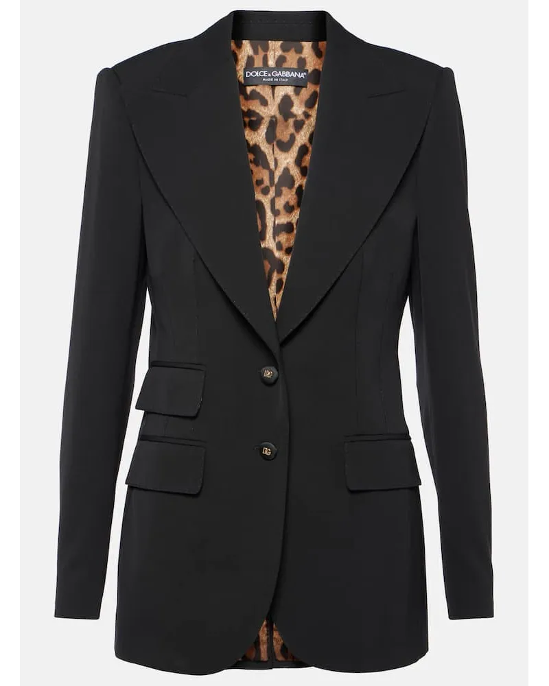 Dolce & Gabbana Blazer aus einem Wollgemisch Schwarz
