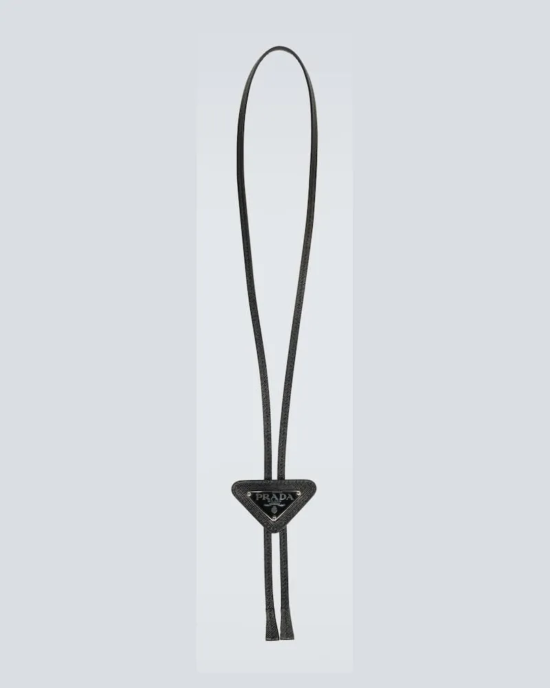 Prada Bolo Tie aus Saffiano-Leder Schwarz