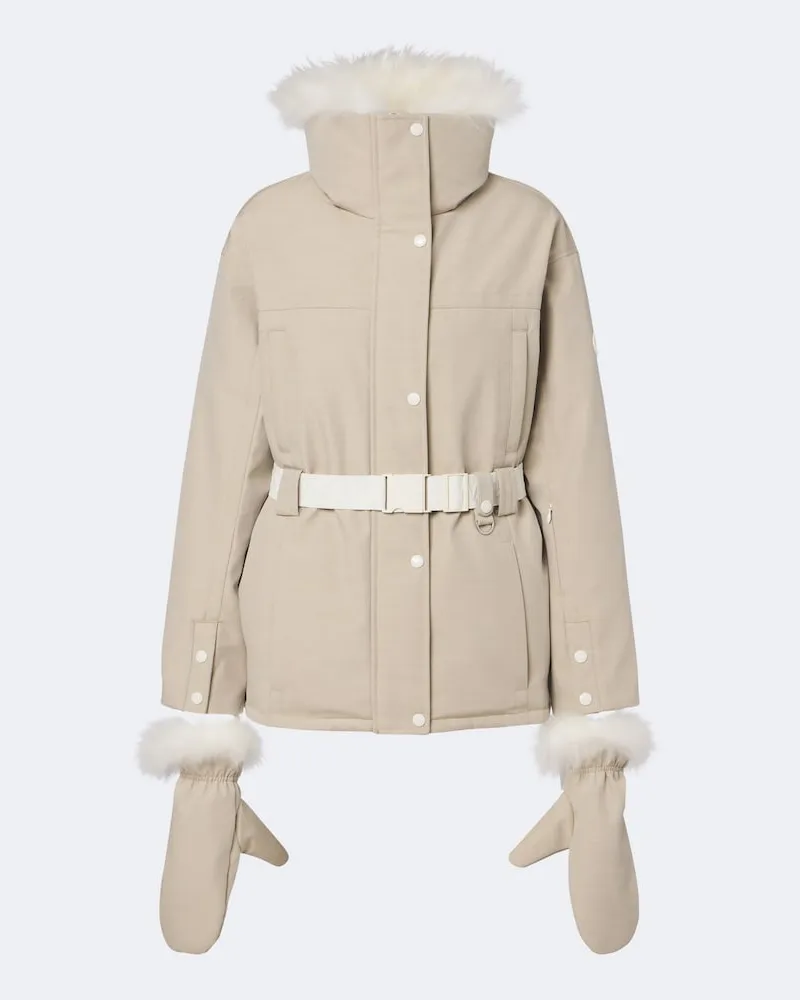 Yves Salomon Skijacke mit Shearling Beige