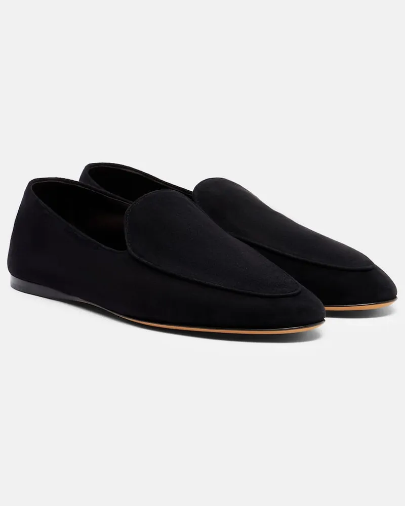 The Row Loafers Awar aus Veloursleder Schwarz