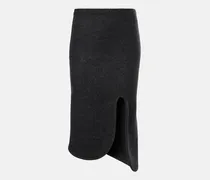 High-Rise-Bleistiftrock aus Wolle