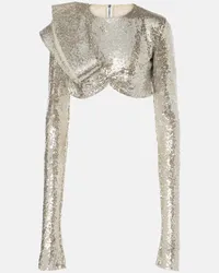 Maticevski Cropped-Top mit Pailletten Metallic