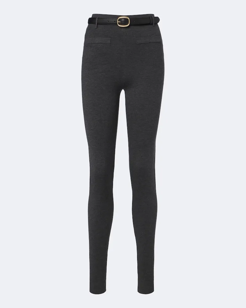 Self-Portrait Leggings aus Strick Grau