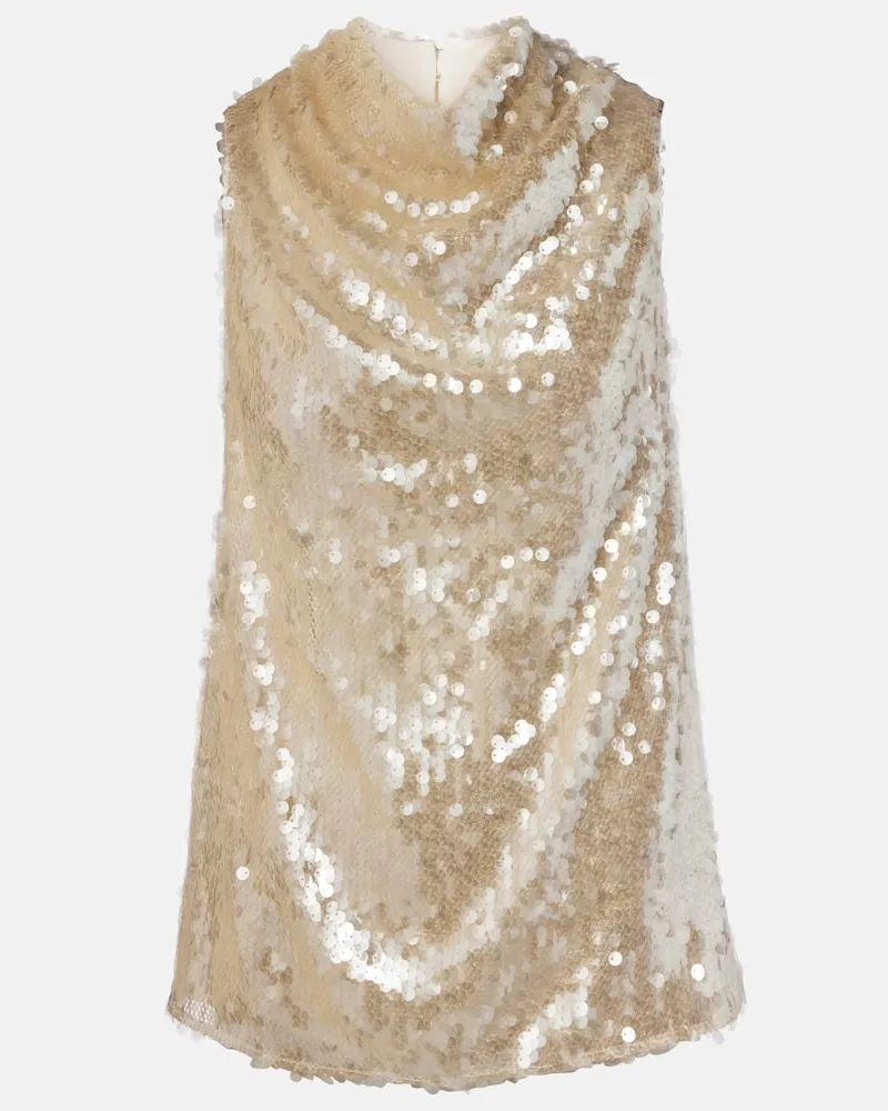 Altuzarra Top mit Pailletten Weiß