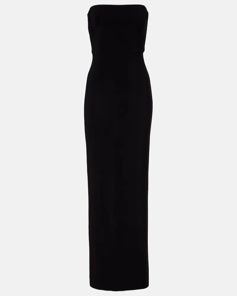 Norma Kamali Maxikleid aus Jersey Schwarz