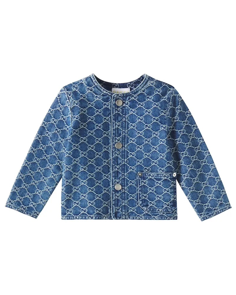Gucci Baby Jeansjacke GG Blau