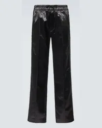 Tom Ford Gerade Hose aus Satin Schwarz