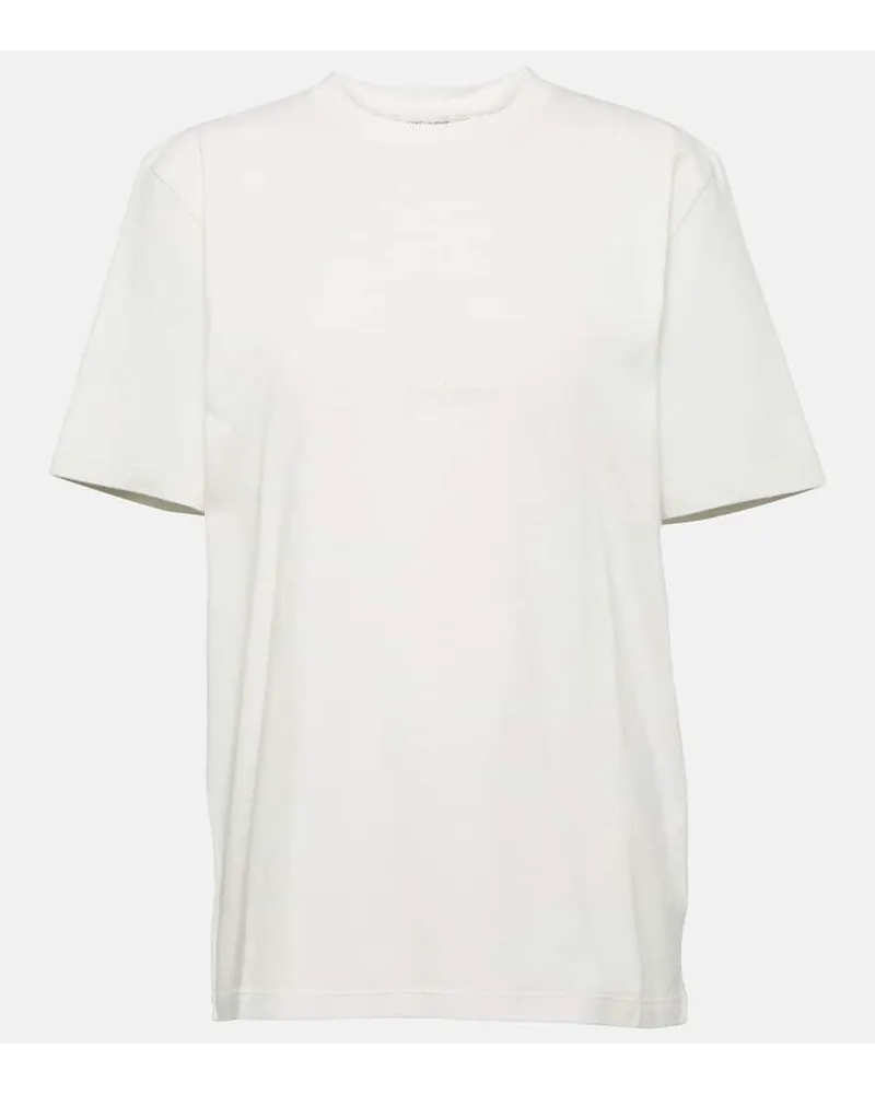 Saint Laurent Oversize-T-Shirt aus Baumwolle Weiss