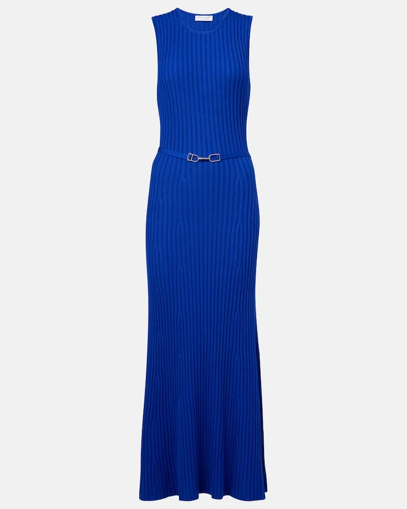 Gabriela Hearst Midikleid Meier aus Wolle und Kaschmir Blau