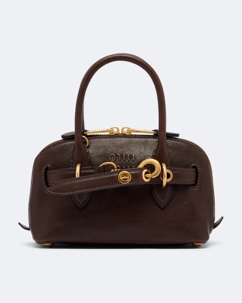 Miu Miu Henkeltasche Aventure Mini aus Leder Braun