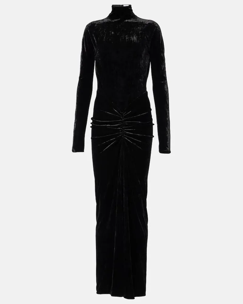 Alaïa Alaïa Maxikleid aus Samt Schwarz