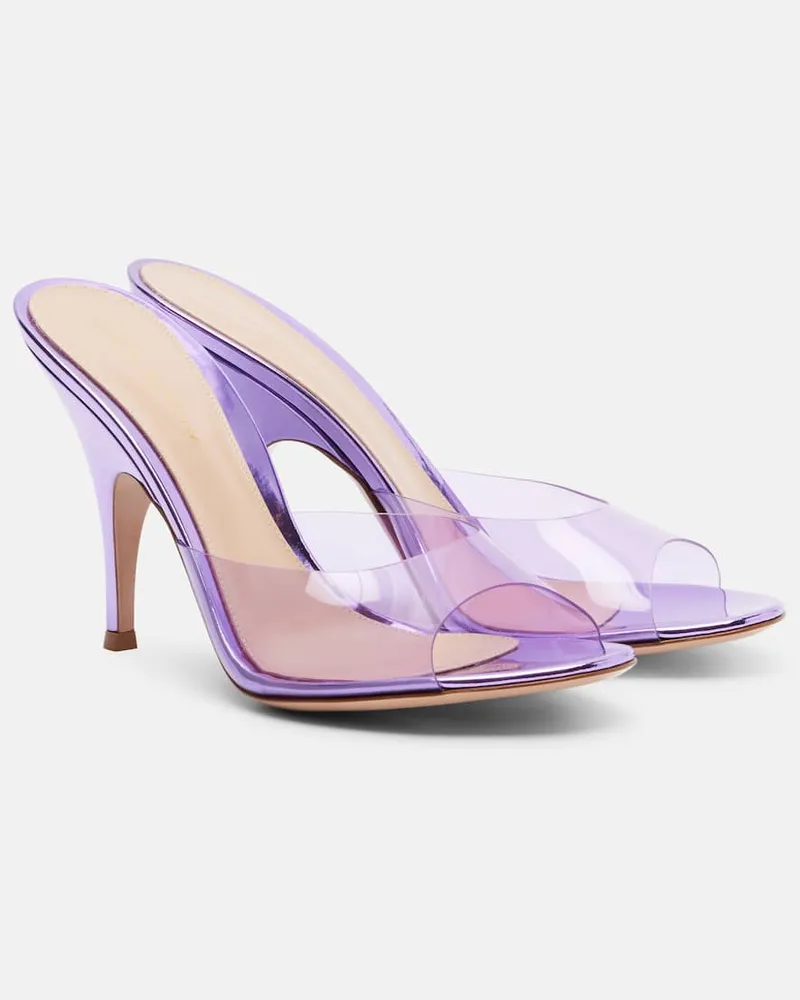 Gianvito Rossi Pantoletten 95 mit Leder Violett