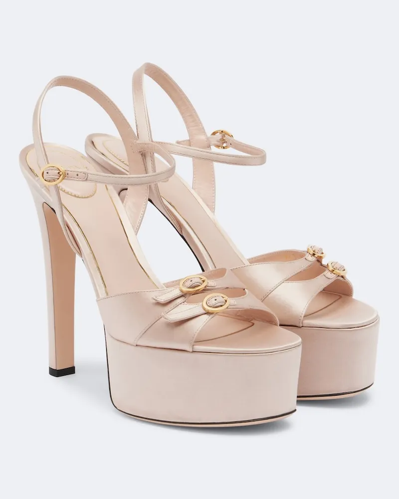 Valentino Garavani Plateausandalen Crasher aus Satin Rosa