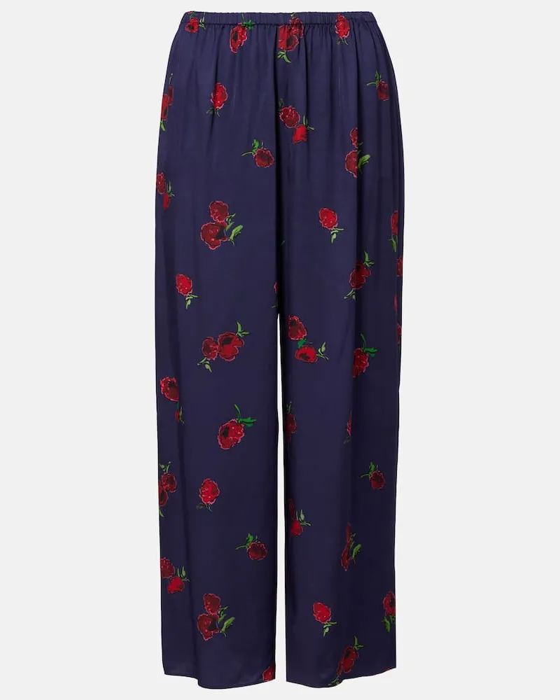 KHAITE Weite Hose Mindy aus Twill Blau
