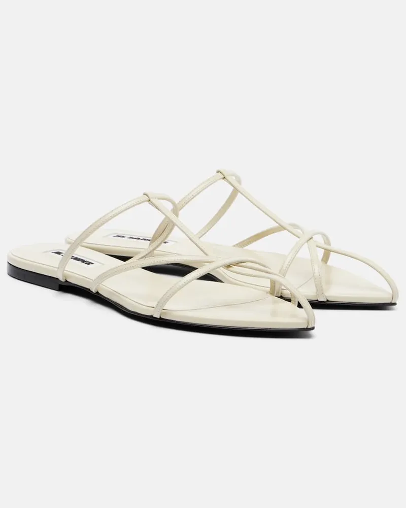 Jil Sander Sandalen Cage aus Leder Weiß