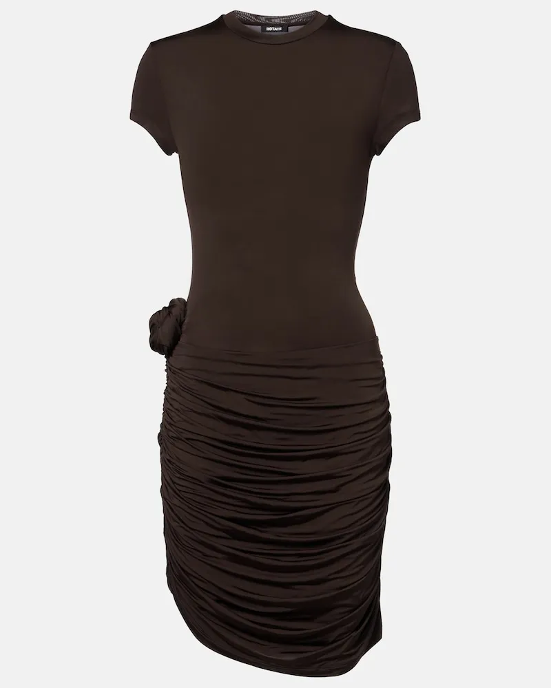 ROTATE Birger Christensen Minikleid aus Jersey Braun