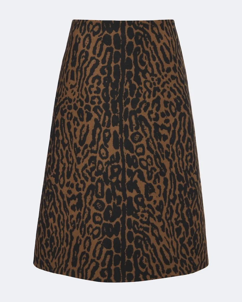 Carolina Herrera New York Midirock aus Schurwolle Braun