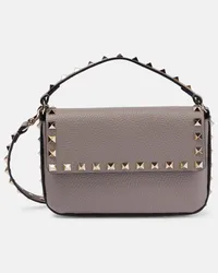 Valentino Garavani Schultertasche Rockstud Small aus Leder Grau