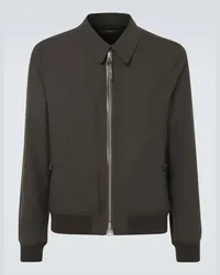 Tom Ford Blouson aus Wolle und Seide Braun