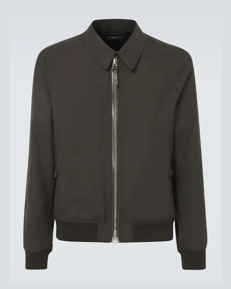 Tom Ford Blouson aus Wolle und Seide Braun