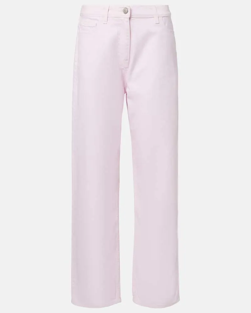 Magda Butrym Mid-Rise Wide-Leg Jeans Rosa