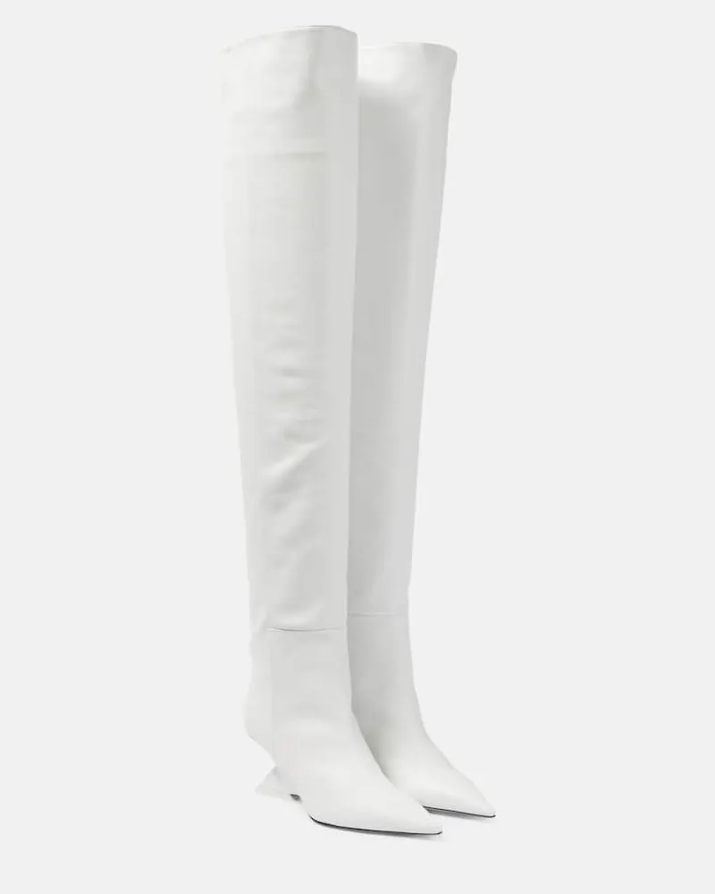 ATTICO Overknee-Stiefel Cheope aus Leder Weiß