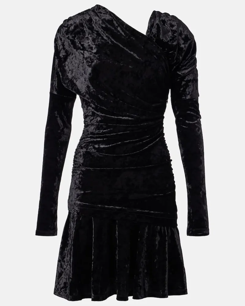 Ganni Minikleid aus Samt Schwarz