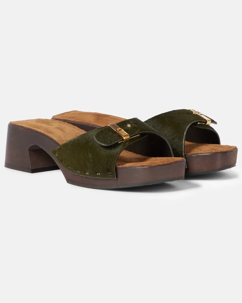 KHAITE Clogs Britt 25 aus Kalbshaar Grün