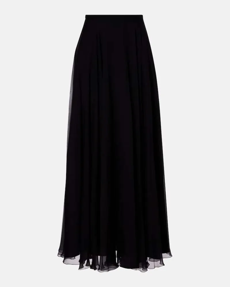 Dolce & Gabbana Maxirock aus Seide Schwarz