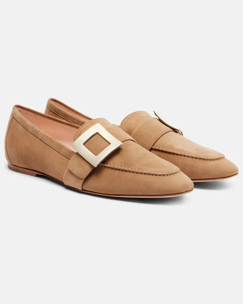Roger Vivier Loafers aus Veloursleder Beige