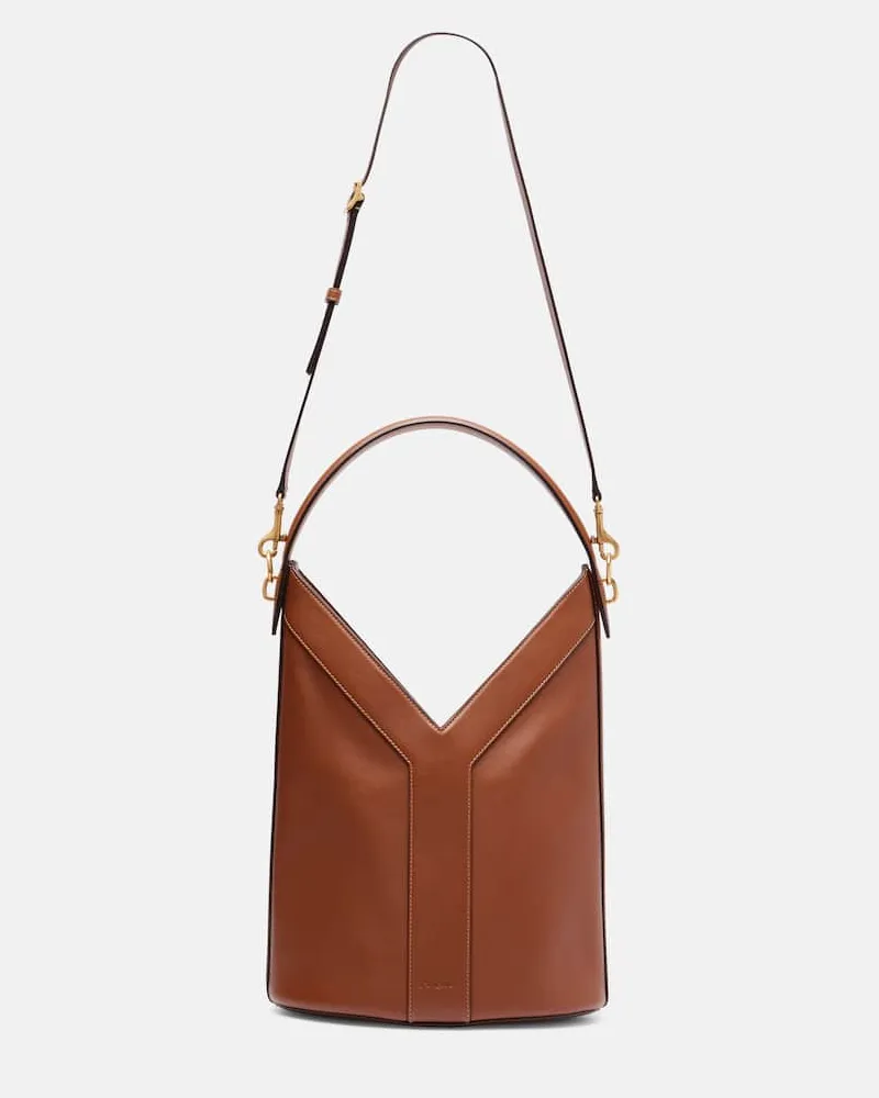 Saint Laurent Bucket Bag Y aus Leder Braun