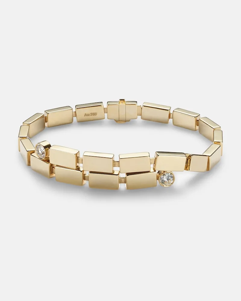 Ileana Makri Armband aus 18kt Gelbgold mit Diamanten Gold