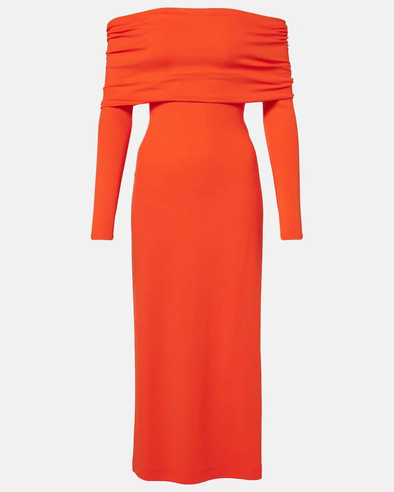 Ralph Lauren Off-Shoulder-Maxikleid Orange