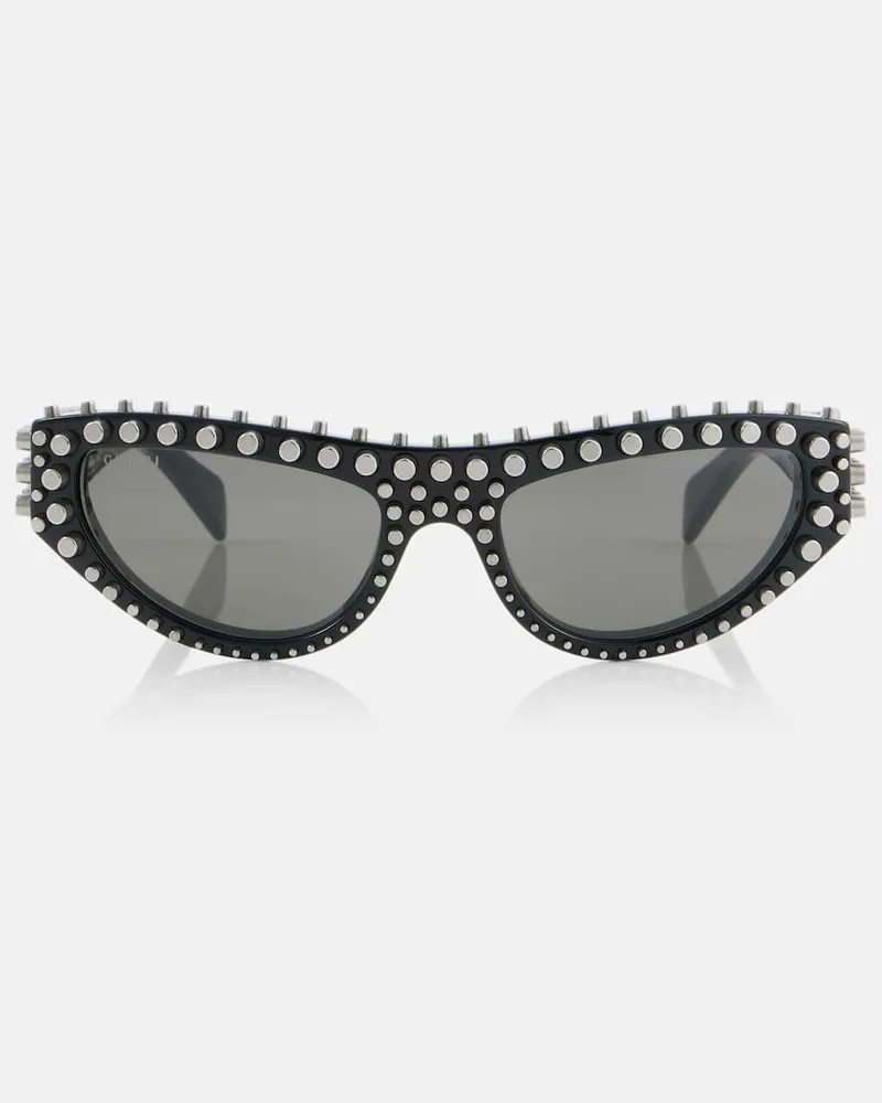 Gucci Verzierte Cat-Eye-Sonnenbrille Schwarz