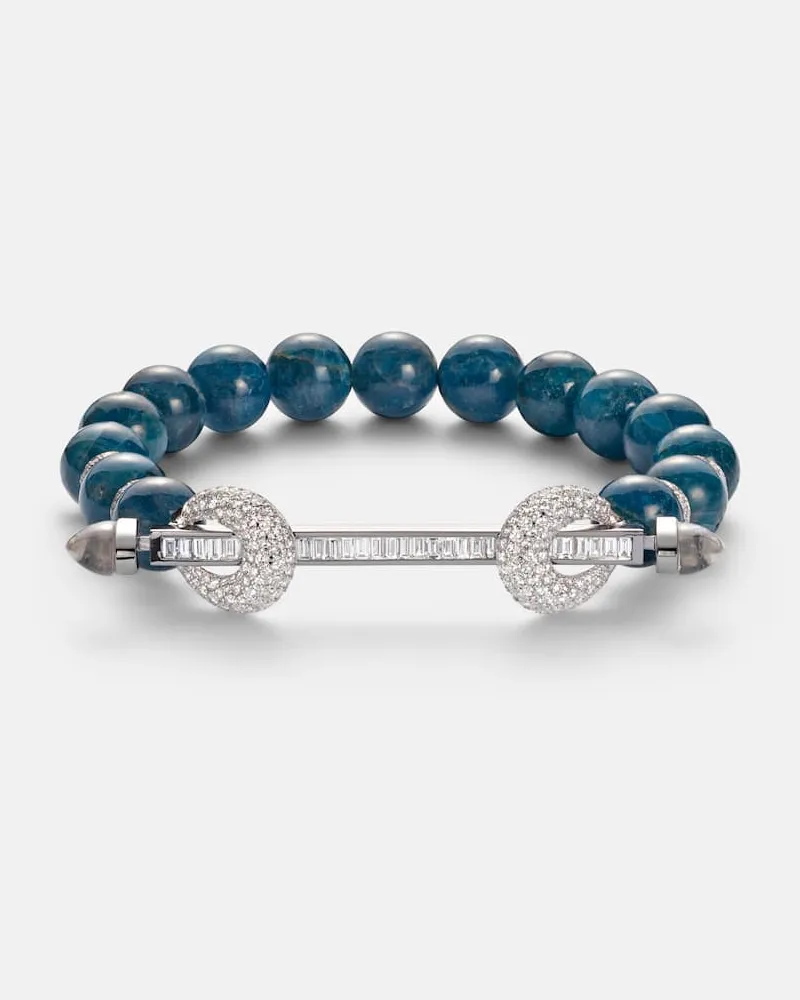 Ananya Armreif Chakra aus 18kt Weißgold mit Diamanten, Apatit und Quarz Blau