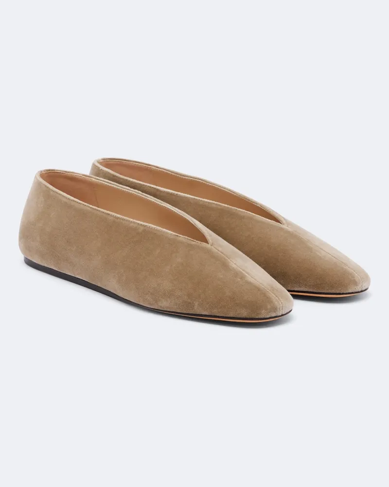 Le Monde Béryl Le Monde Béryl Ballerinas Olympia aus Samt Beige