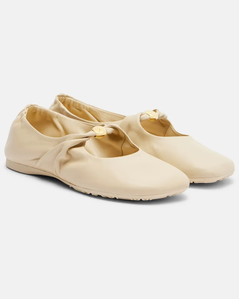 Loewe Mary-Jane-Ballerinas Pebble Soft aus Leder Beige