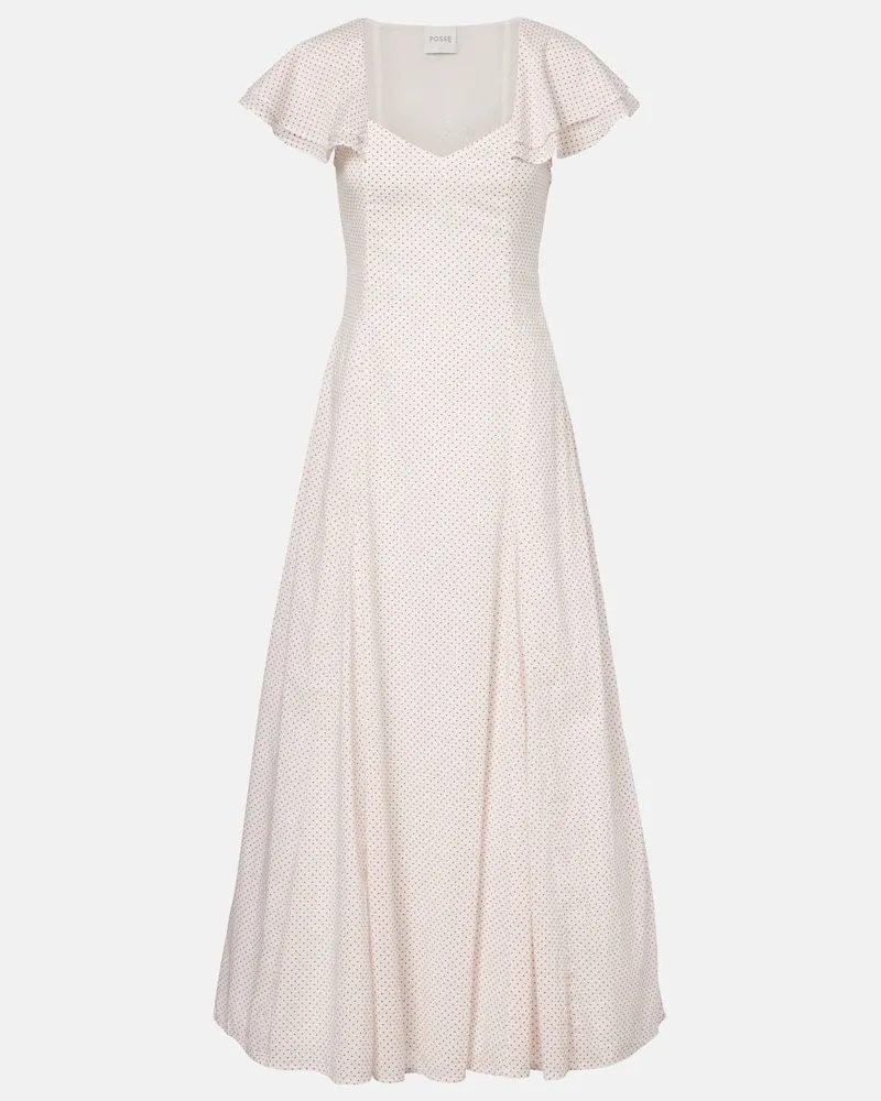 Posse Maxikleid Marlowe aus Baumwolle Weiß