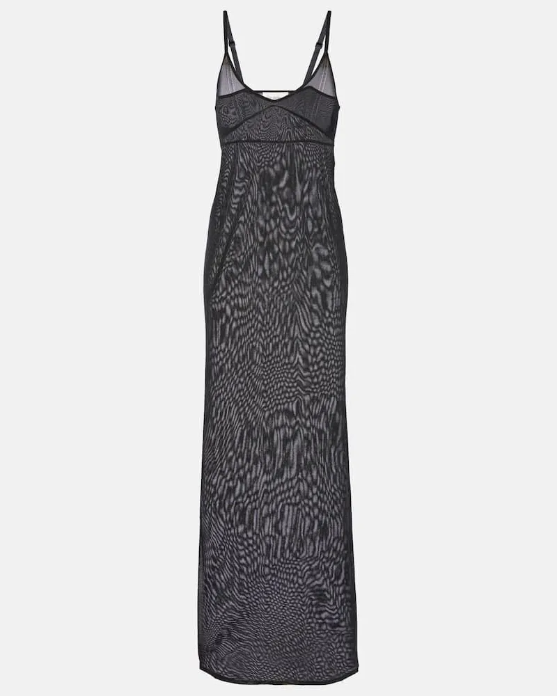 Saint Laurent Slipdress aus Jersey Schwarz