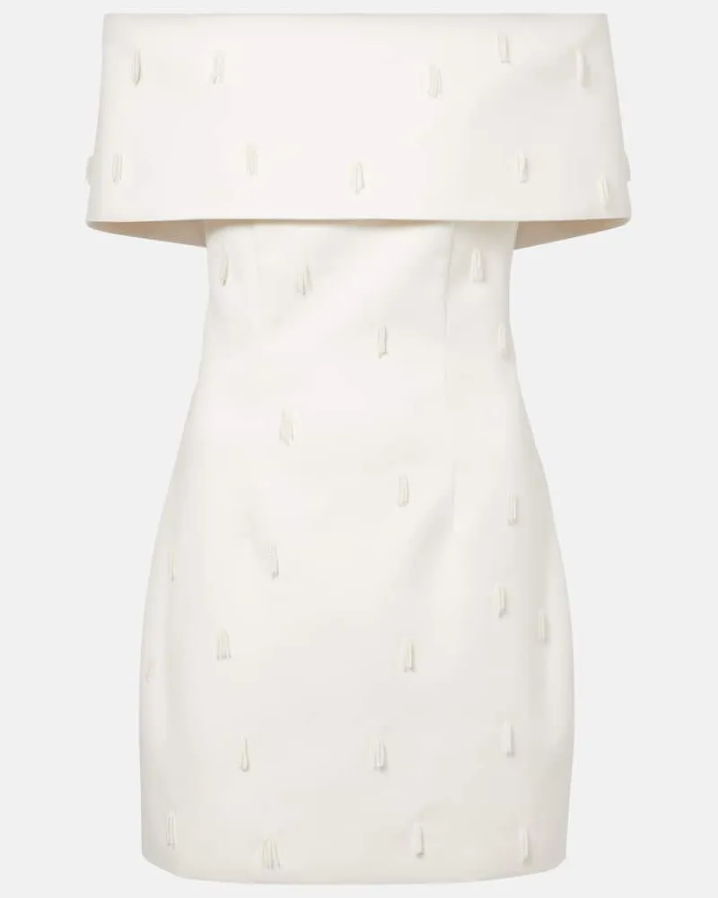 ROTATE Birger Christensen Verziertes Minikleid aus Satin Weiß