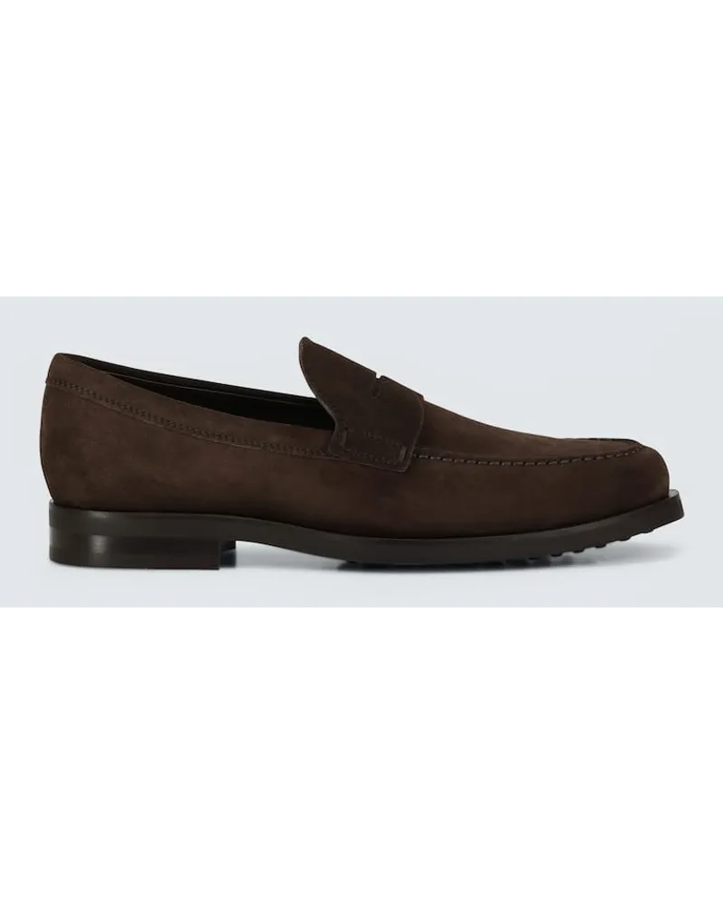 TOD'S Loafers aus Veloursleder Braun