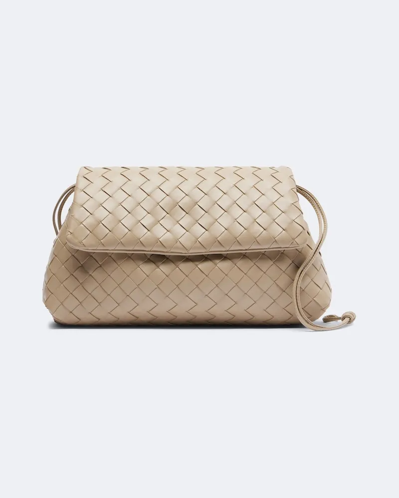Bottega Veneta Schultertasche Giorno aus Leder Beige