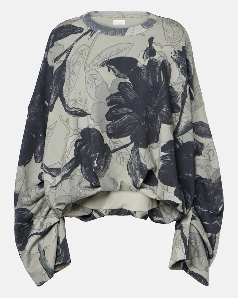 Dries van Noten Sweatshirt aus Baumwoll-Jersey Grau