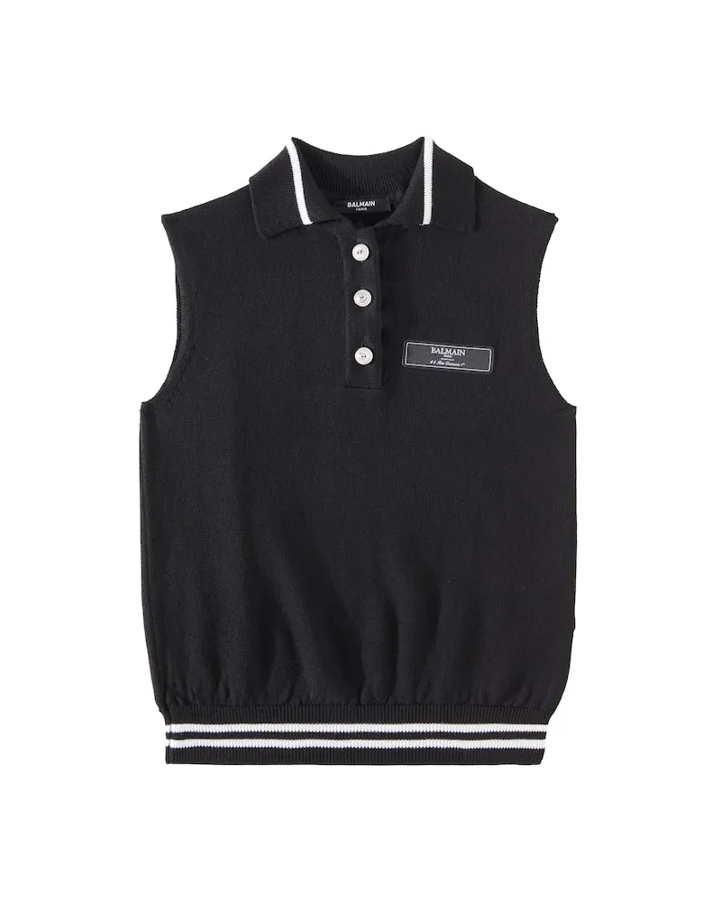 Balmain Pullunder aus Wolle Schwarz