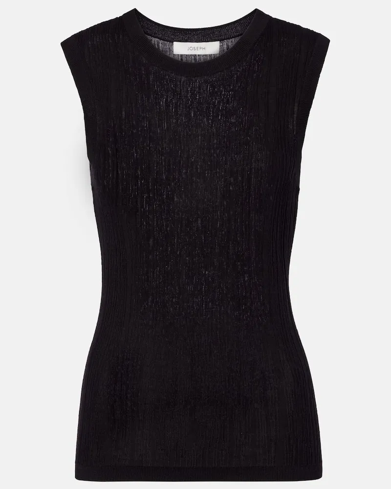 Joseph Top Calife aus Seide und Baumwolle Schwarz