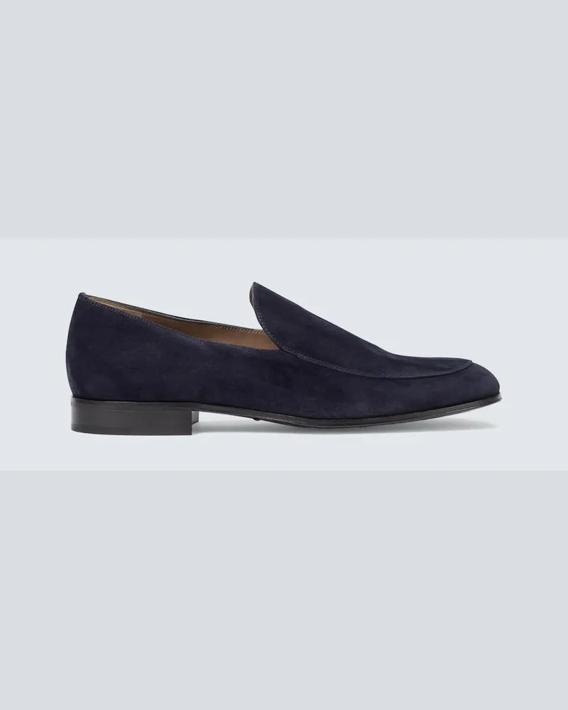 Gianvito Rossi Loafers Marcello aus Veloursleder Blau