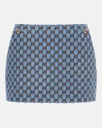 Gucci Minirock GG Shadow aus Boucle Blau