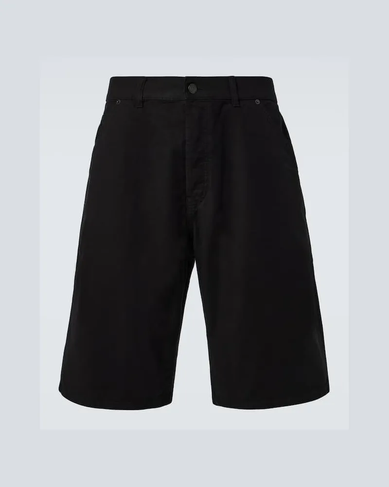 Saint Laurent Mid-Rise Bermuda-Shorts aus Baumwoll-Twill Schwarz