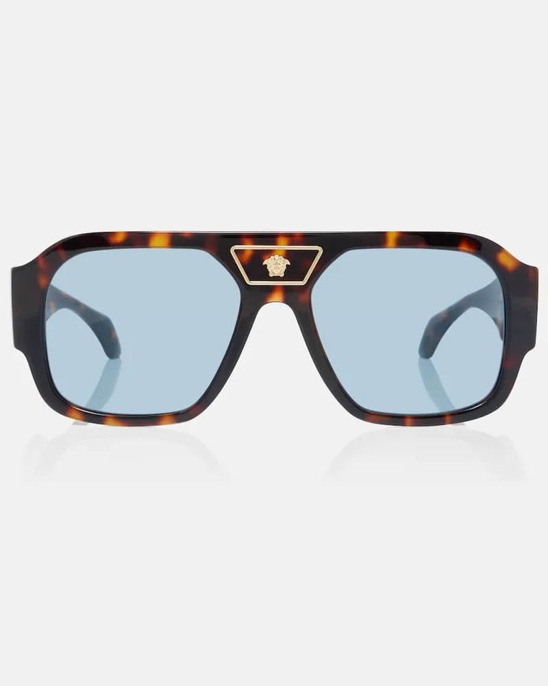 Versace Eckige Sonnenbrille Braun