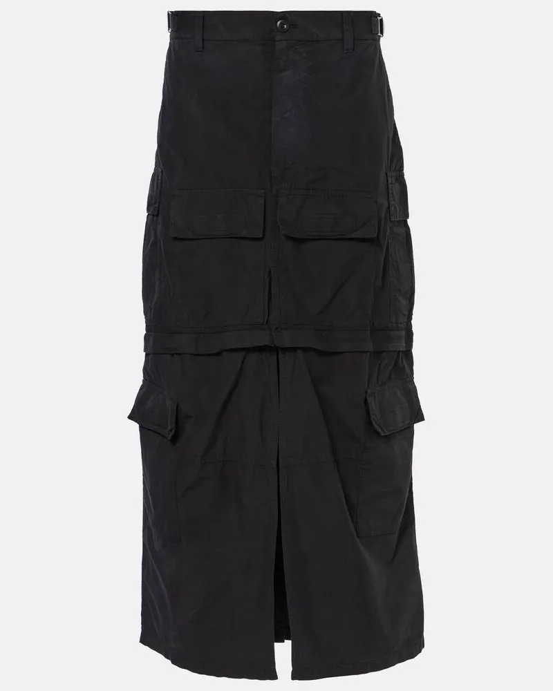 Balenciaga Maxirock aus einem Baumwollgemisch Schwarz